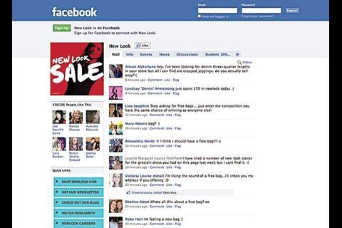 New Look Facebook page